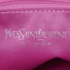 Shopping bag Saint Laurent Cabas YSL in tela beige con motivo a cuori e pelle rosa - Detail D3 thumbnail