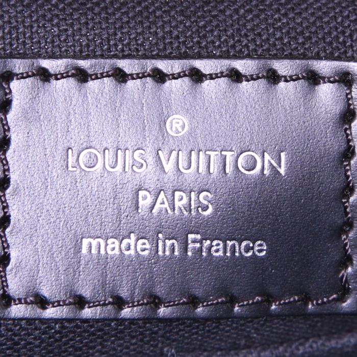 Borsa a tracolla Louis Vuitton Thomas in tela a scacchi grigia e pelle nera - Detail D3