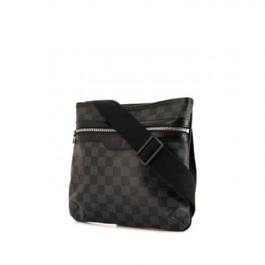 Bolso bandolera Louis Vuitton Thomas en lona a cuadros gris y cuero negro