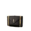 Bolso bandolera Saint Laurent Enveloppe modelo grande en cuero granulado acolchado negro - 00pp thumbnail