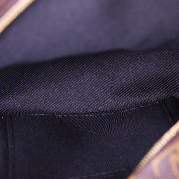 Louis Vuitton Palm Springs Backpack Mini backpack in brown monogram canvas and black leather - Detail D3