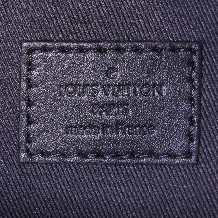 Sac à dos Louis Vuitton Palm Springs Backpack Mini en toile monogram marron et cuir noir - Detail D4