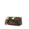 Bolsito de mano Louis Vuitton Multi-Pochette Accessoires en lona Monogram marrón y cuero natural - 00pp thumbnail
