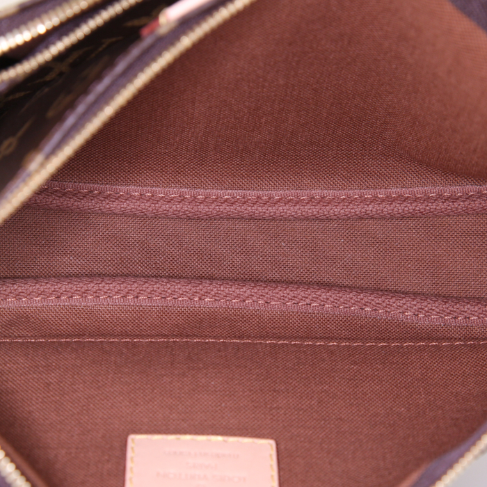 Pochette Louis Vuitton Multi-Pochette Accessoires in tela monogram marrone e pelle naturale - Detail D3