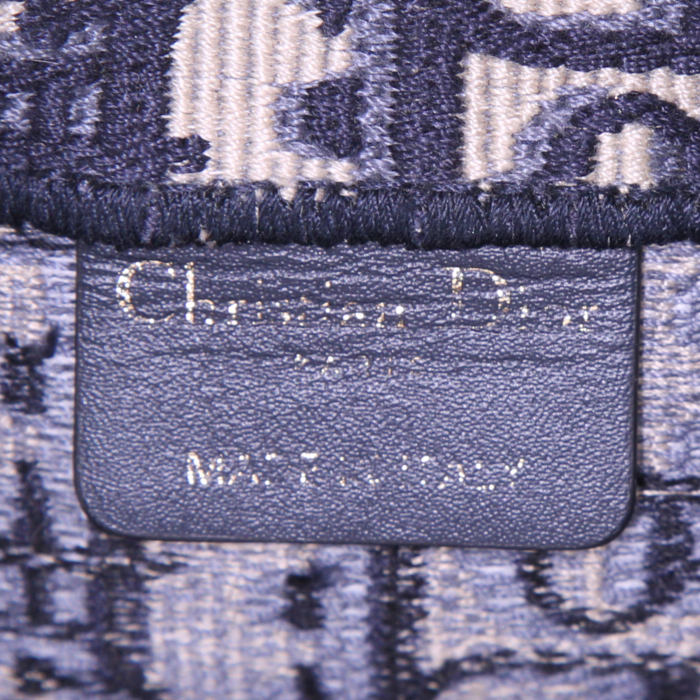 Dior Book Tote shopping bag in blue monogram canvas - Detail D3