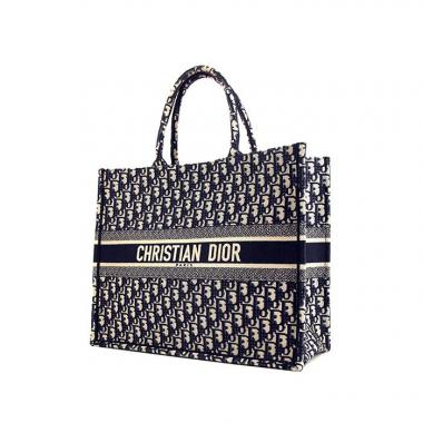 Sac cabas Dior Book Tote en toile monogram bleue