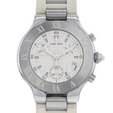 Montre Cartier Autoscaph 21 en acier Vers  2000