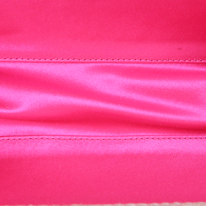 Bolsito de mano Bottega Veneta Knot en satén rosa - Detail D2