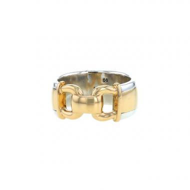 Hermès Mors ring in silver and yellow gold