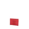Chanel card wallet in red grained leather - 00pp thumbnail