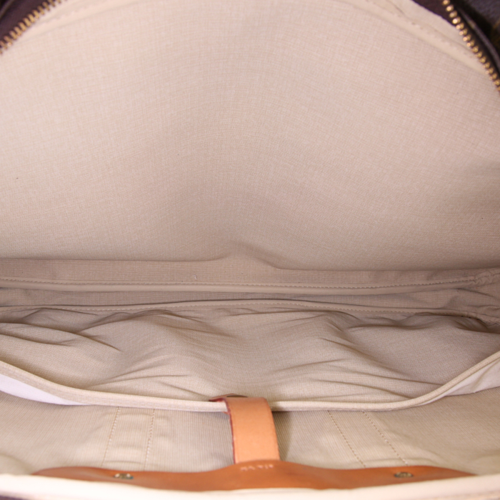 Louis Vuitton Sirius 55 suitcase in brown monogram canvas and natural leather - Detail D2