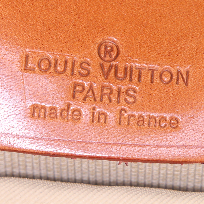 Louis Vuitton Sirius 55 suitcase in brown monogram canvas and natural leather - Detail D4