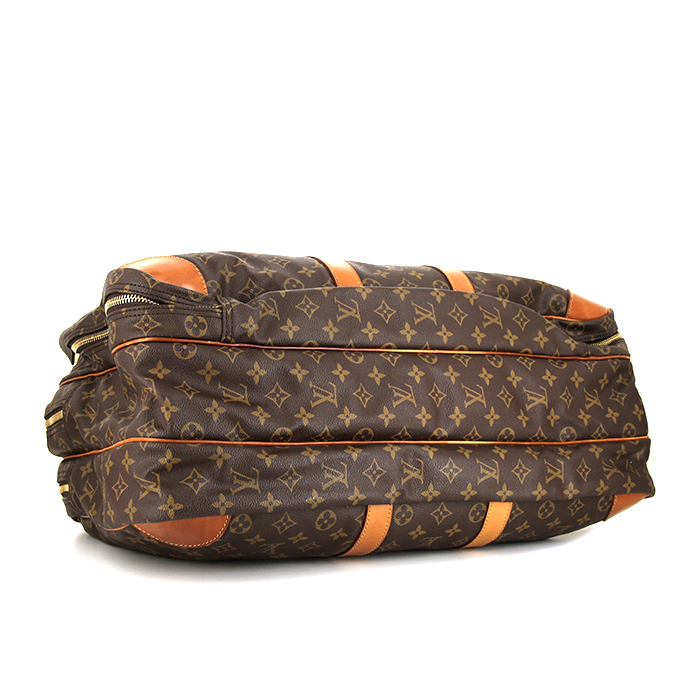 Maleta Louis Vuitton Sirius 55 en lona Monogram marrón y cuero natural - Detail D5