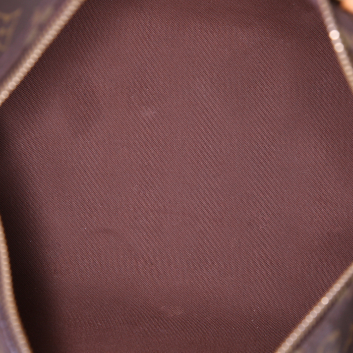 Borsa Louis Vuitton Speedy 30 in tela monogram marrone e pelle naturale - Detail D2