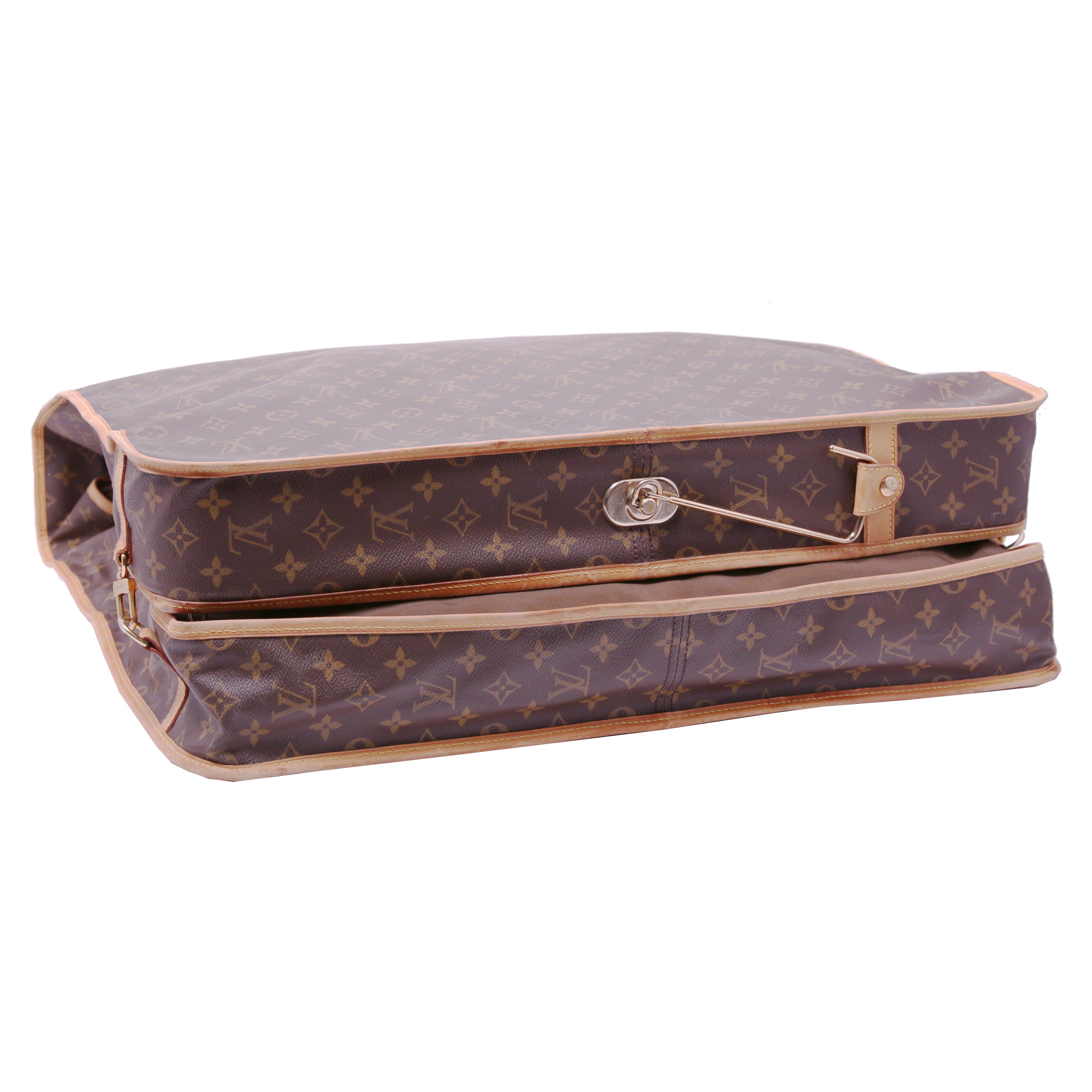 Porta abiti Louis Vuitton in tela monogram e pelle naturale - Detail D5