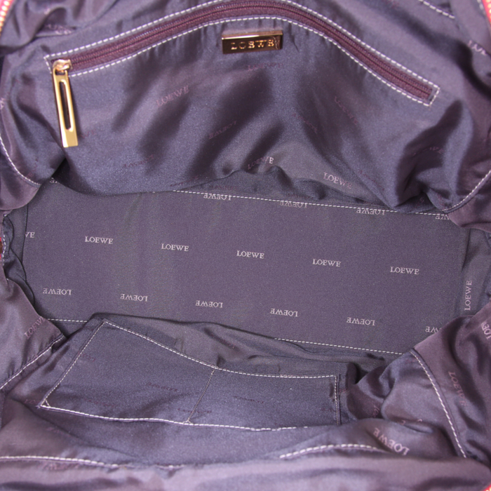 Sac à main Loewe Amazona en cuir rose - Detail D2