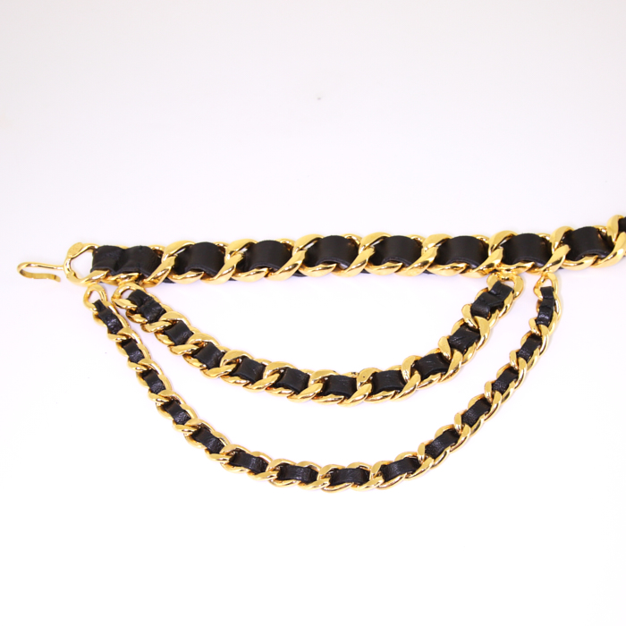 Cintura Chanel Medaillon in pelle nera - Detail D2