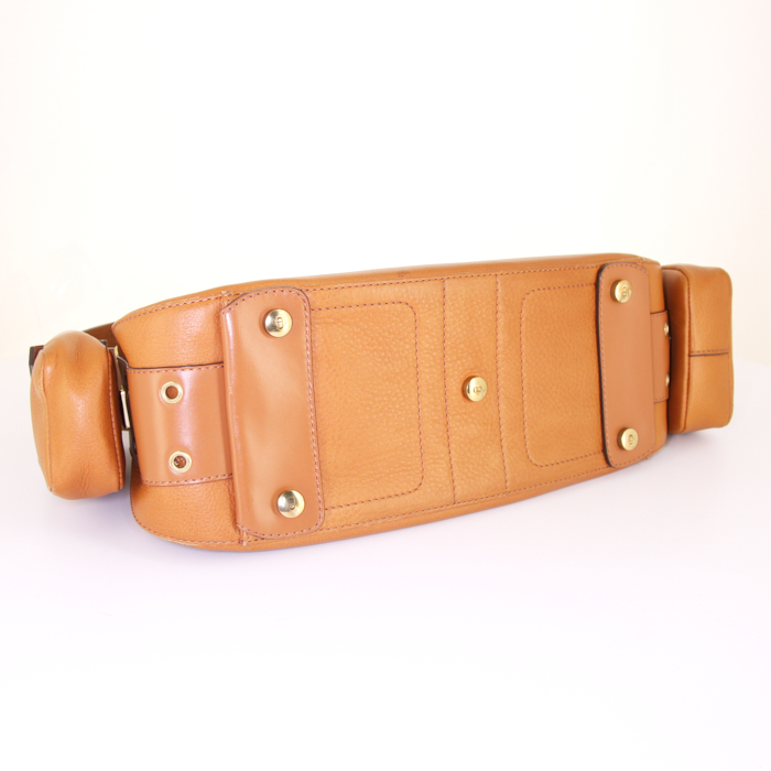 Bolso de mano Dior Street Chic en cuero color oro - Detail D4