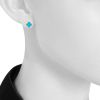 Van Cleef & Arpels Sweet Alhambra earrings in yellow gold and turquoise - Detail D1 thumbnail