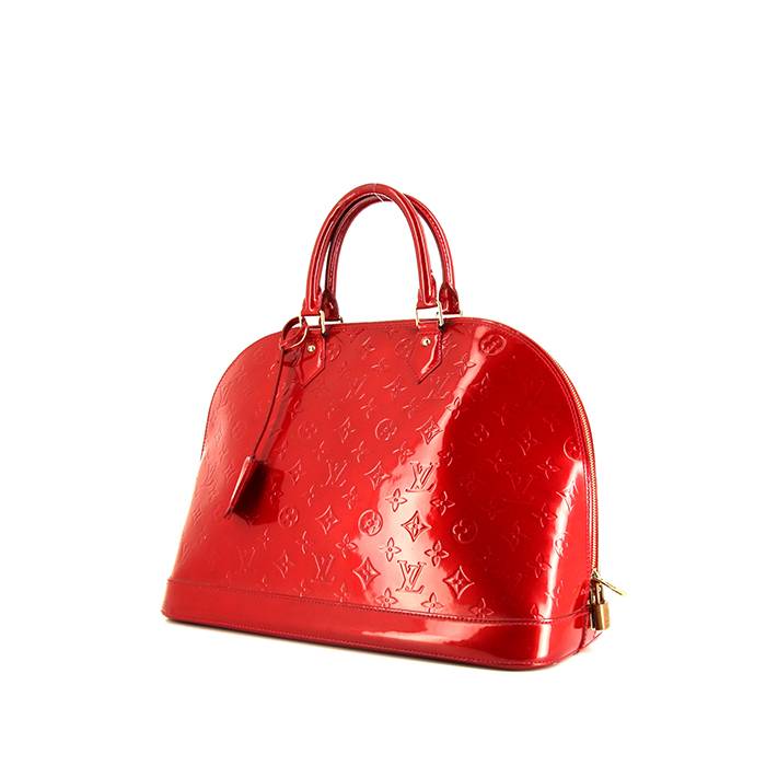 Louis Vuitton Red Monogram Canvas and Burgundy Calfskin Leather Mini Lin  Speedy 30cm Bandouliere Shoulder Bag