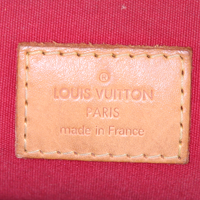 Borsa Louis Vuitton Alma modello medio in pelle verniciata monogram rossa - Detail D3