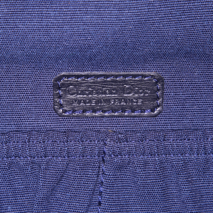 Maleta Dior en lona monogram azul marino y cuero negro - Detail D3