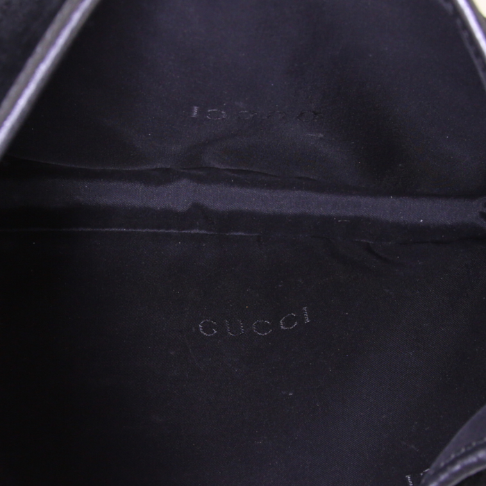 Borsa Gucci modello piccolo in camoscio nero e pelle nera - Detail D2