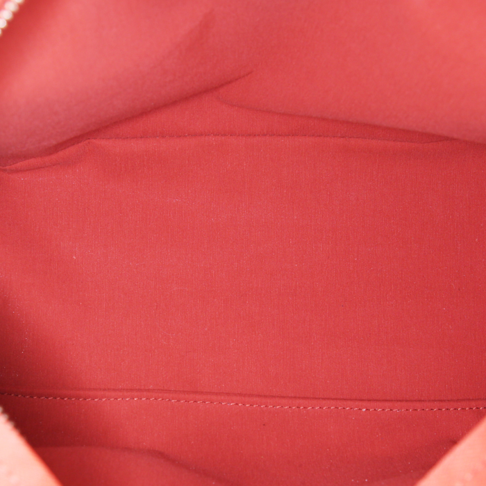 Hermes Acapulco handbag in orange canvas and orange leather - Detail D2