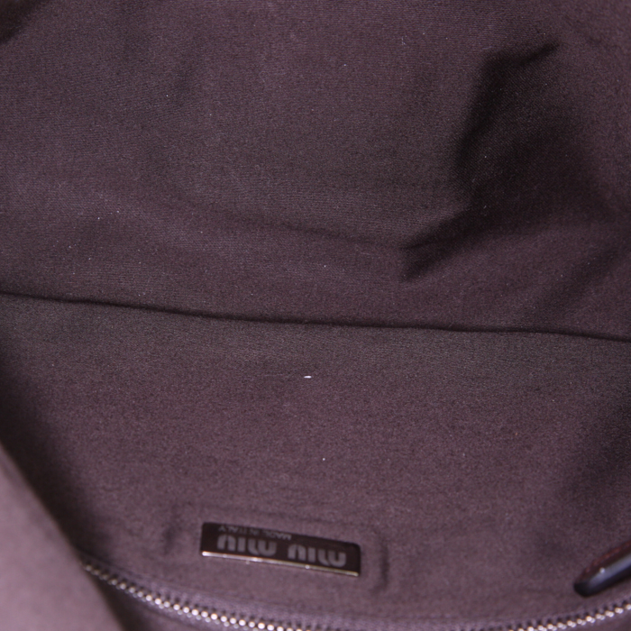 Miu Miu handbag in blue and grey velvet - Detail D2