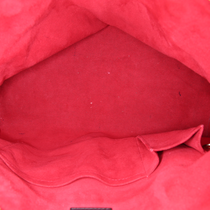 Borsa Louis Vuitton Trevi modello grande in tela cerata con motivo a scacchi ebano e pelle marrone - Detail D3