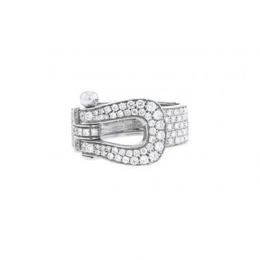 Sortija Fred Force 10 modelo grande en oro blanco y diamantes