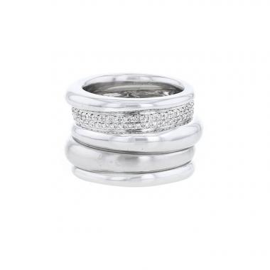Bague Pomellato Tubolare en or blanc et diamants