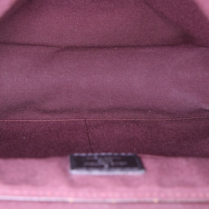 Bolso bandolera Louis Vuitton Messenger en lona Monogram marrón y cuero negro - Detail D2