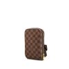 Pochette Louis Vuitton Geronimosx en toile damier enduite et cuir marron - 00pp thumbnail