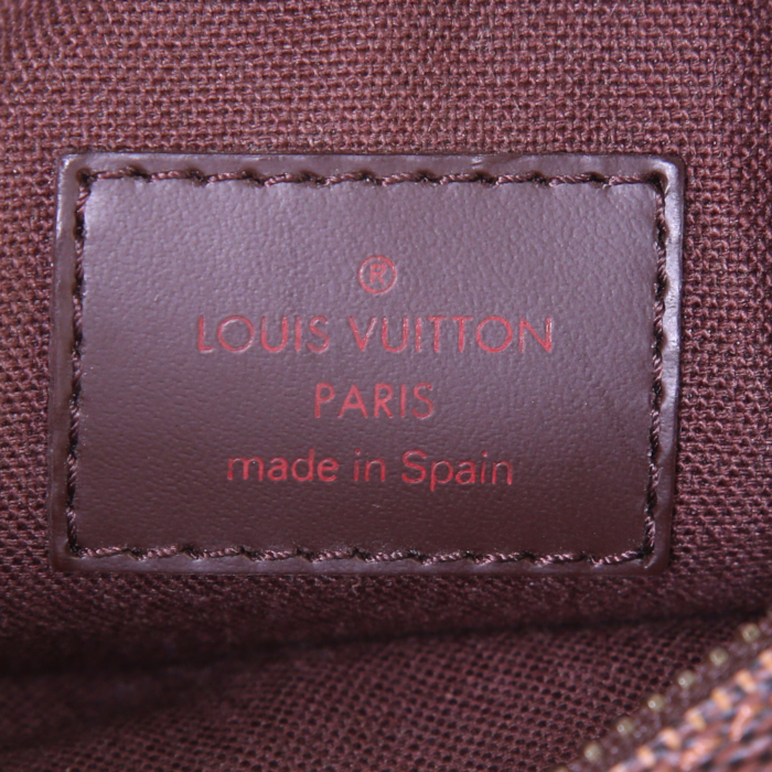 Louis Vuitton Geronimosx pouch in damier canvas and brown leather - Detail D3