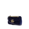 Gucci GG Marmont small model shoulder bag in blue velvet - 00pp thumbnail