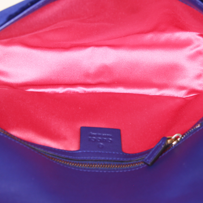 Borsa a tracolla Gucci GG Marmont modello piccolo in velluto blu - Detail D3