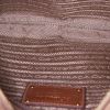 Prada shoulder bag in beige canvas and brown leather - Detail D2 thumbnail
