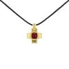 Pomellato Croix pendant in yellow gold and garnet - 00pp thumbnail