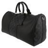 Bolsa de viaje Louis Vuitton  Keepall 50 en lona Monogram negra y cuero taiga negro - Detail D3 thumbnail