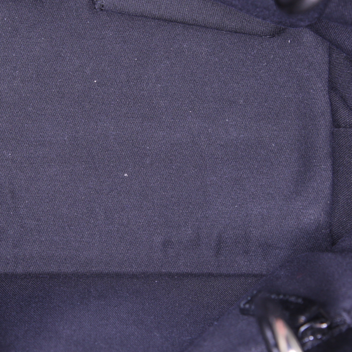 Gucci Gucci Vintage small shopping bag in black monogram canvas and black leather - Detail D2