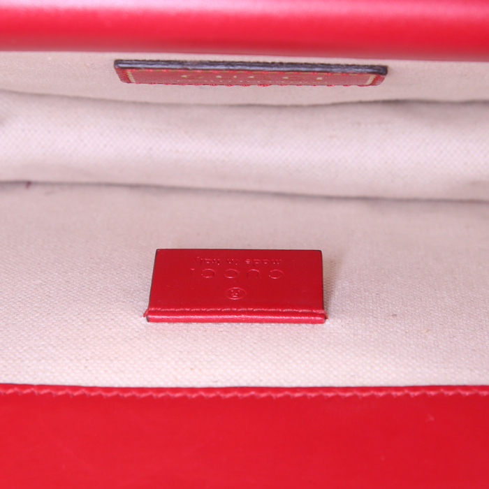 Sac bandoulière Gucci Dionysus en cuir rouge - Detail D3