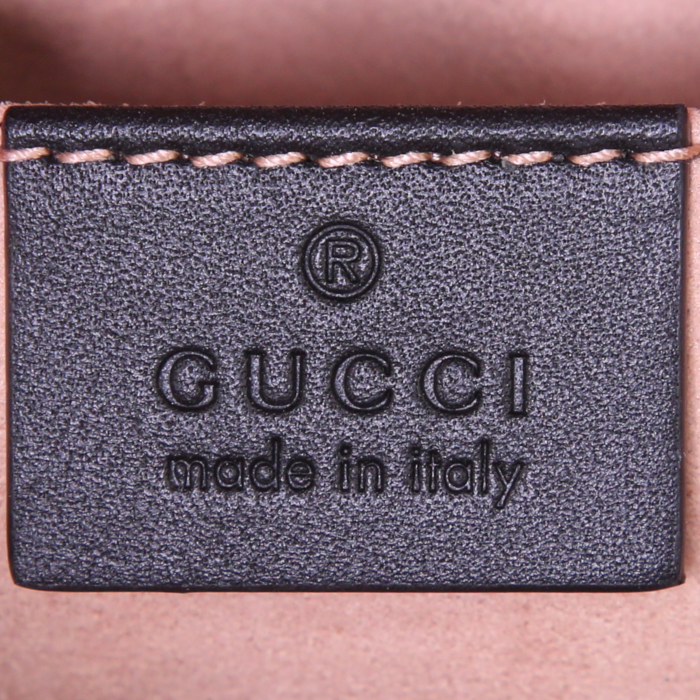 Borsa a tracolla Gucci  Ophidia in camoscio rosso e pelle verniciata nera - Detail D3