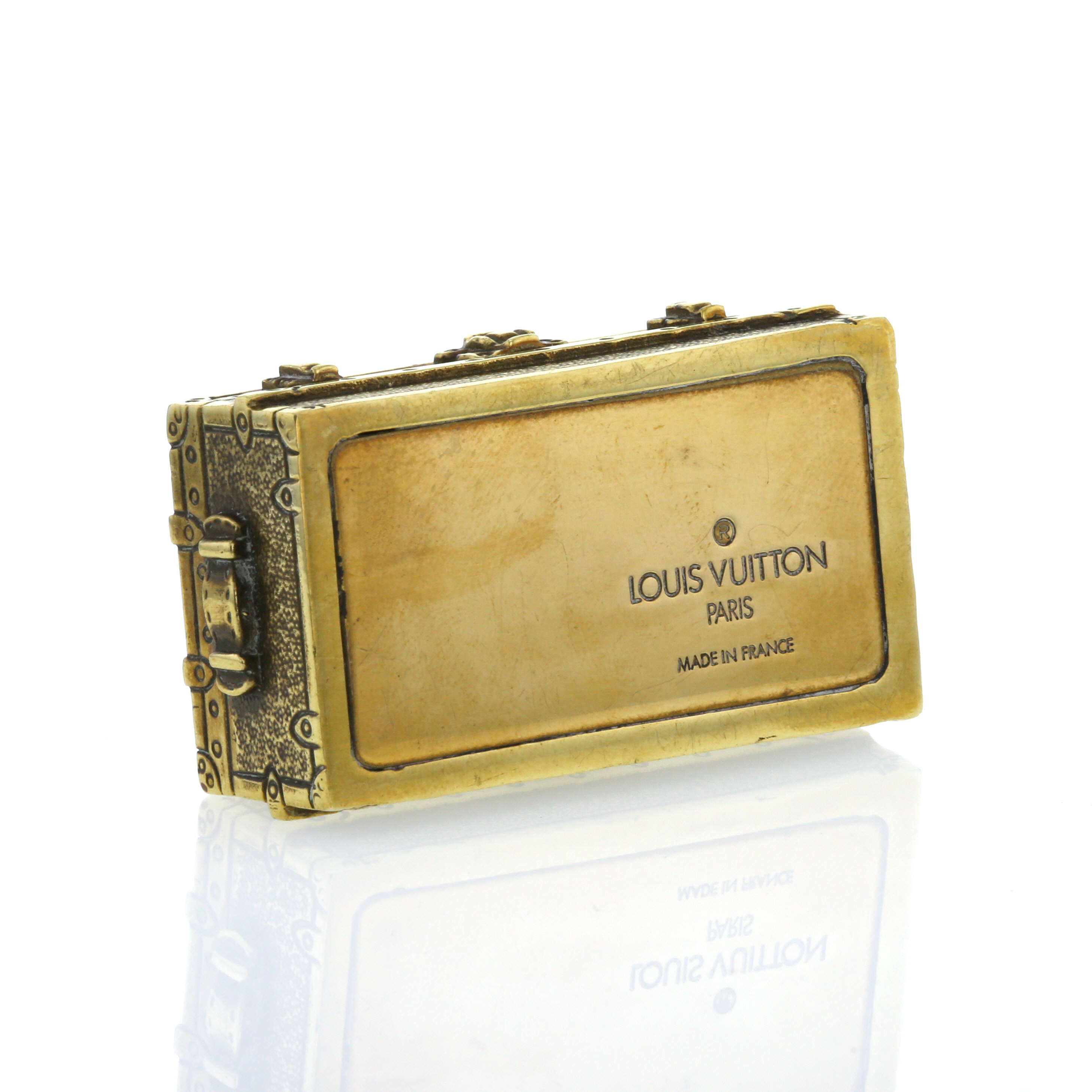 Fermacarte Louis Vuitton in ottone dorato - Detail D1