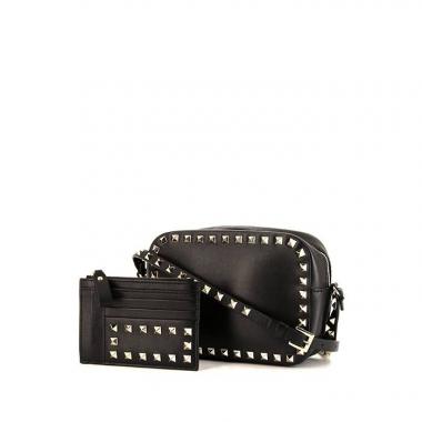 Sac bandoulière Valentino Rockstud en cuir noir