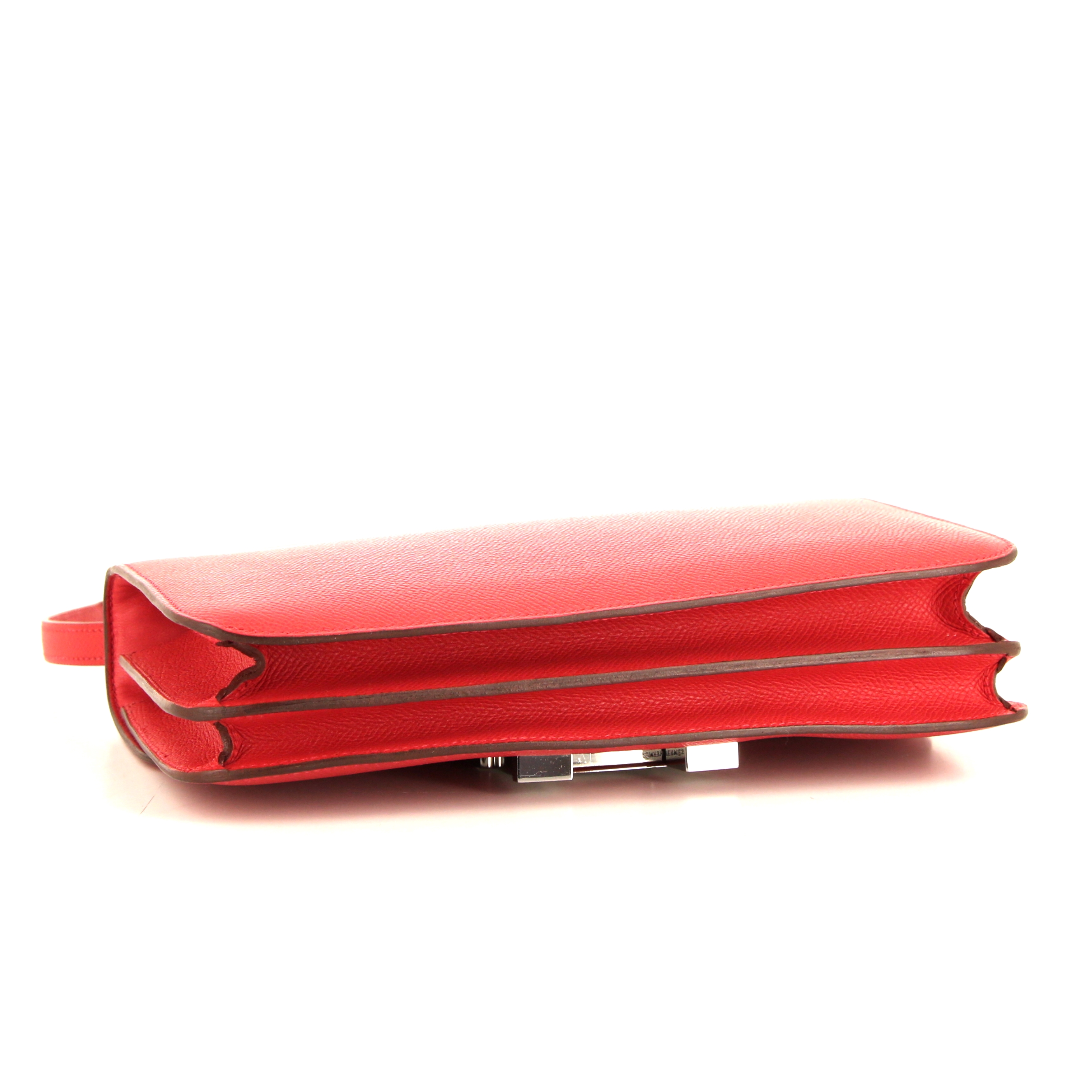 Bolso bandolera Hermès Constance Elan en cuero epsom rojo Vif - Detail D5