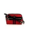Bolso bandolera Gucci  Ophidia en ante rojo y cuero negro - 360 thumbnail