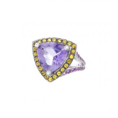 Mauboussin Tellement subtile pour toi ring in white gold,  amethyst and sapphires and in amethyst