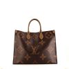 Shopping bag Louis Vuitton Onthego modello grande in tela monogram bicolore marrone - 360 thumbnail