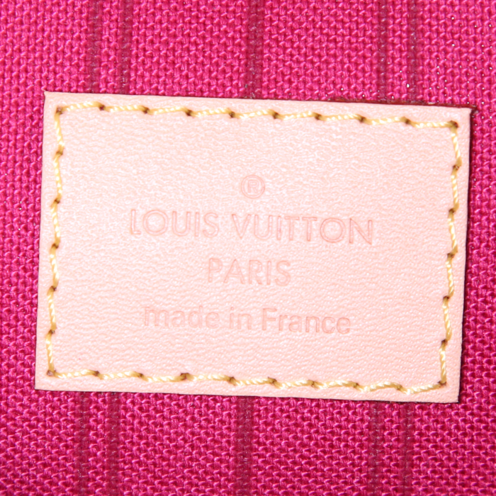 Pochette Louis Vuitton in tela monogram marrone e pelle naturale - Detail D3